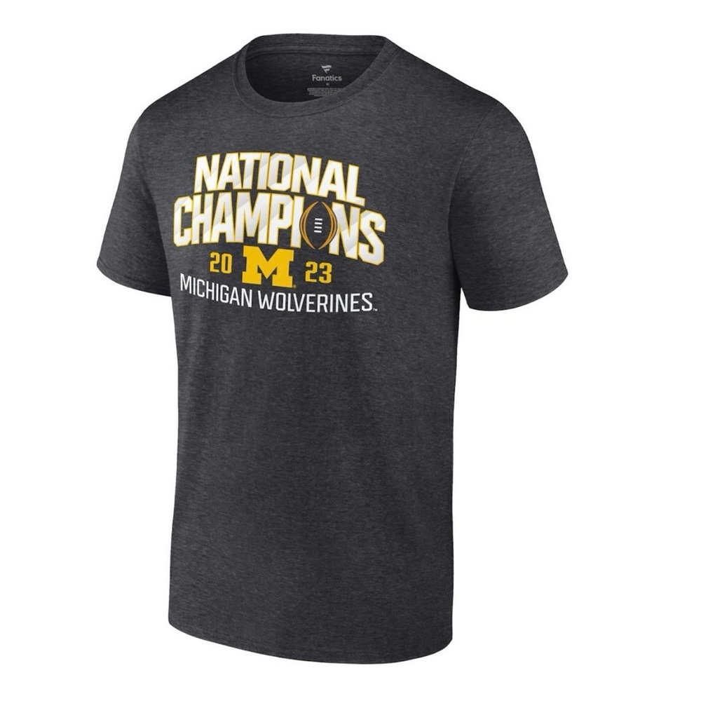 Fanatics Charcoal Michigan Wolverines National Champions Tee